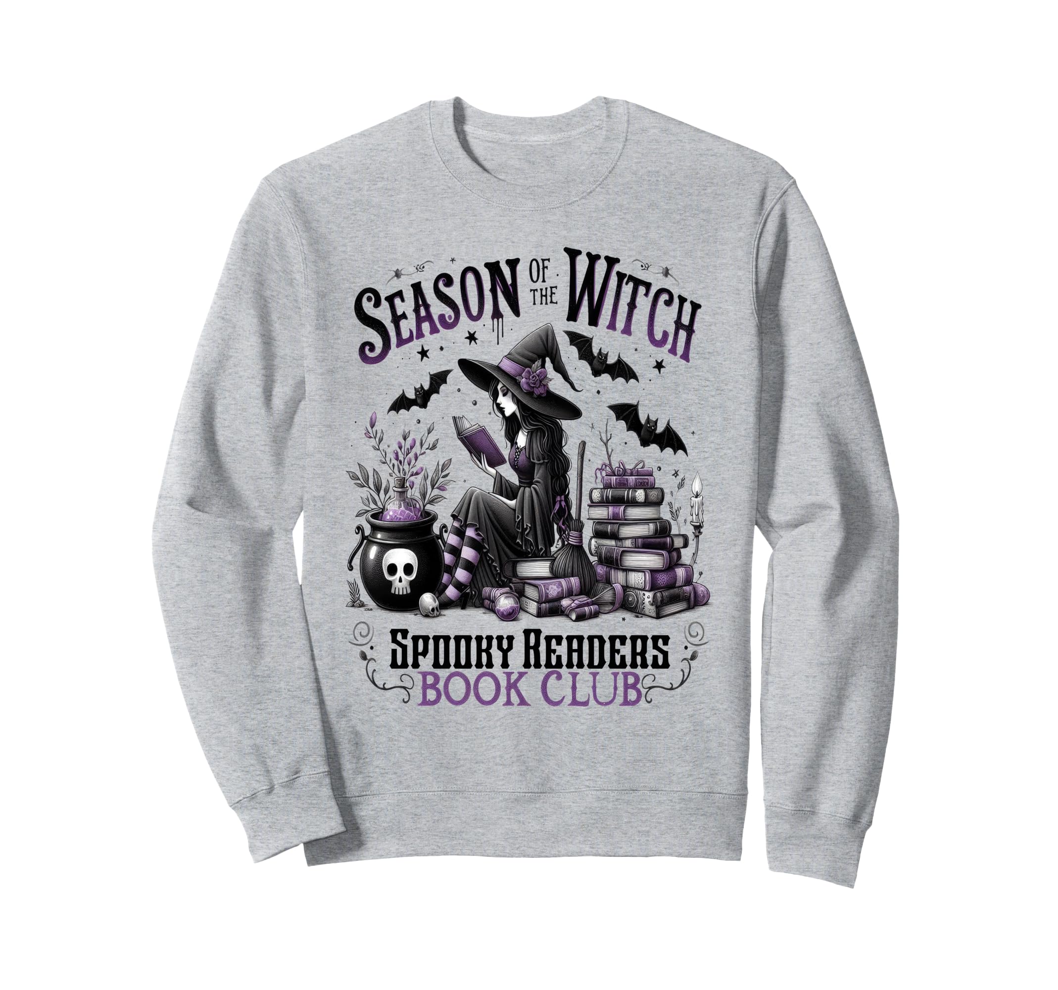 Witch Book Lover Spooky Readers Book Sweatshirt - Streetwear Style Unisex - T-Shirt, Sweatshirt, Hoodie