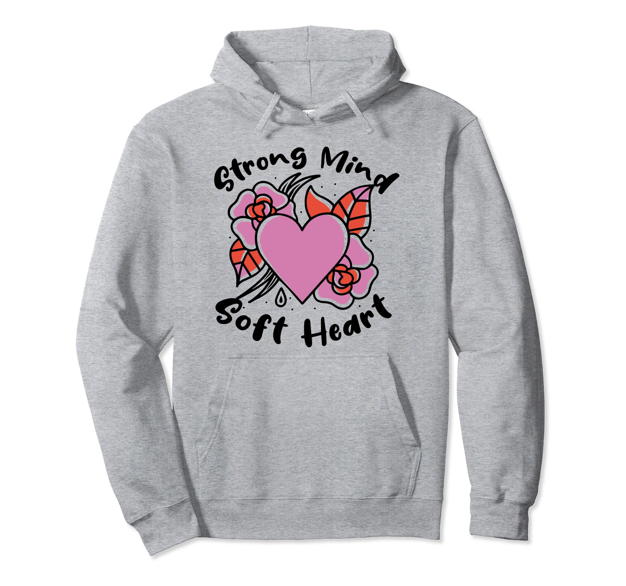 Strong Mind Soft Heart Depression Hoodie - Minimalist Print for Adults - T-Shirt, Sweatshirt, Hoodie
