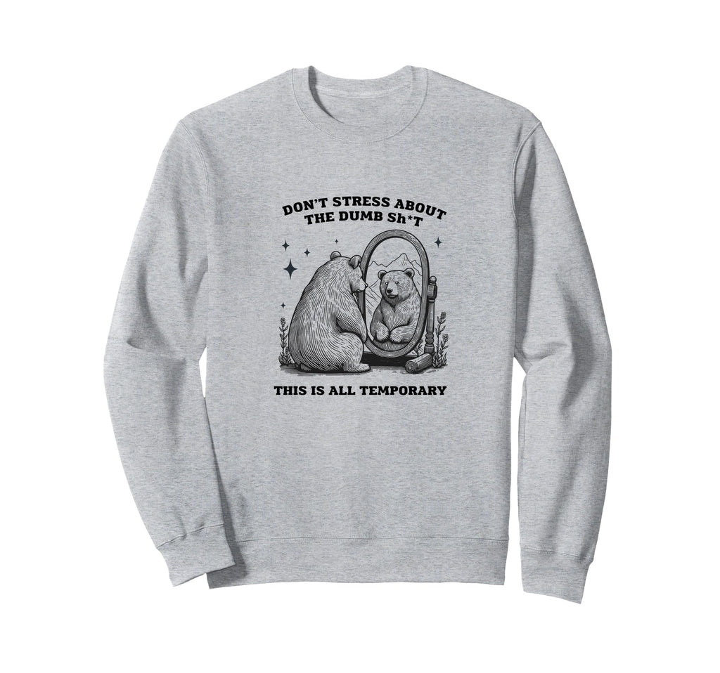 Bear Gazing Into Mirror Self Care Sweatshirt - Minimalist Print Unisex - T-Shirt, Sweatshirt, Hoodie