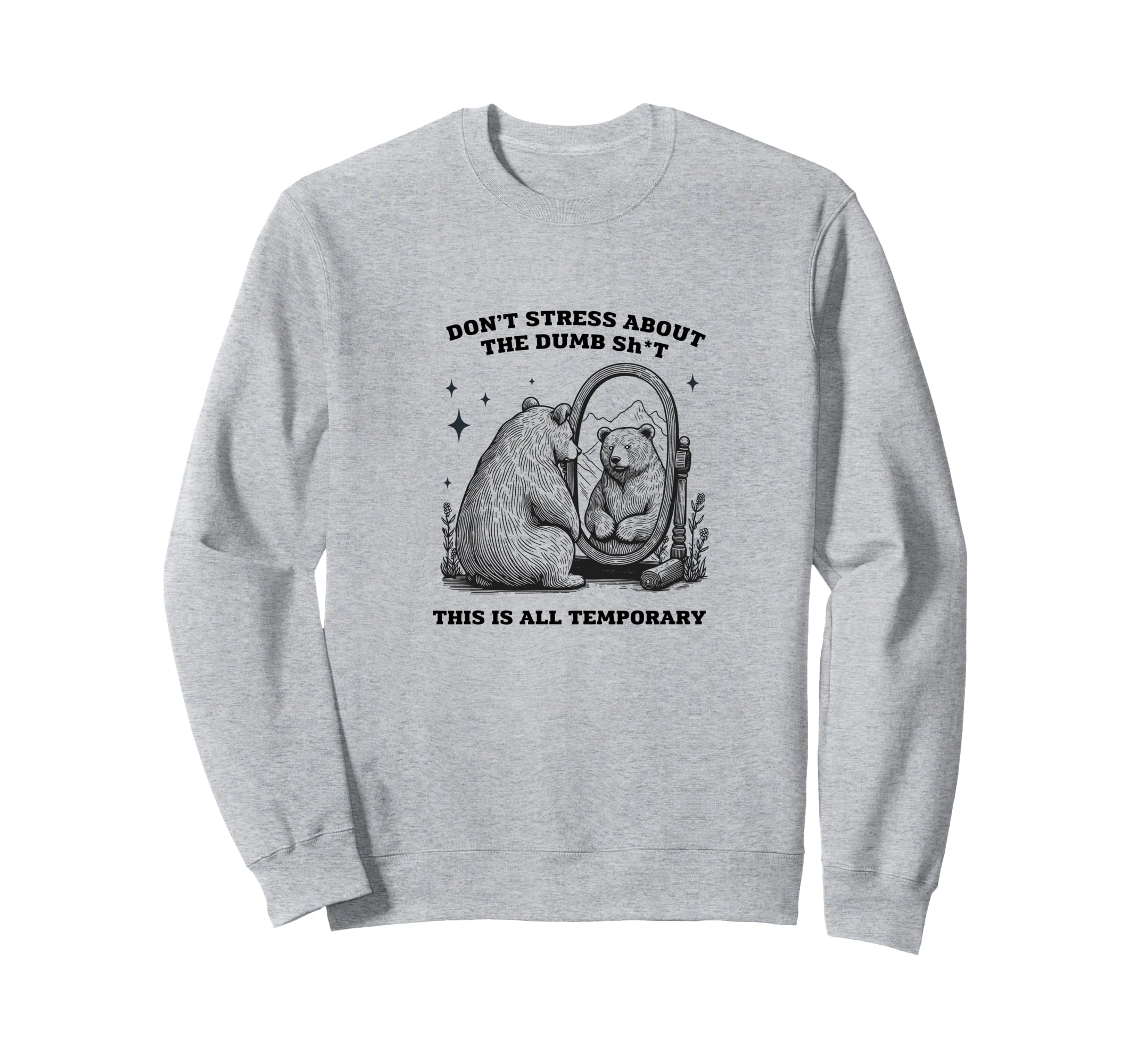 Bear Gazing Into Mirror Self Care Sweatshirt - Minimalist Print Unisex - T-Shirt, Sweatshirt, Hoodie