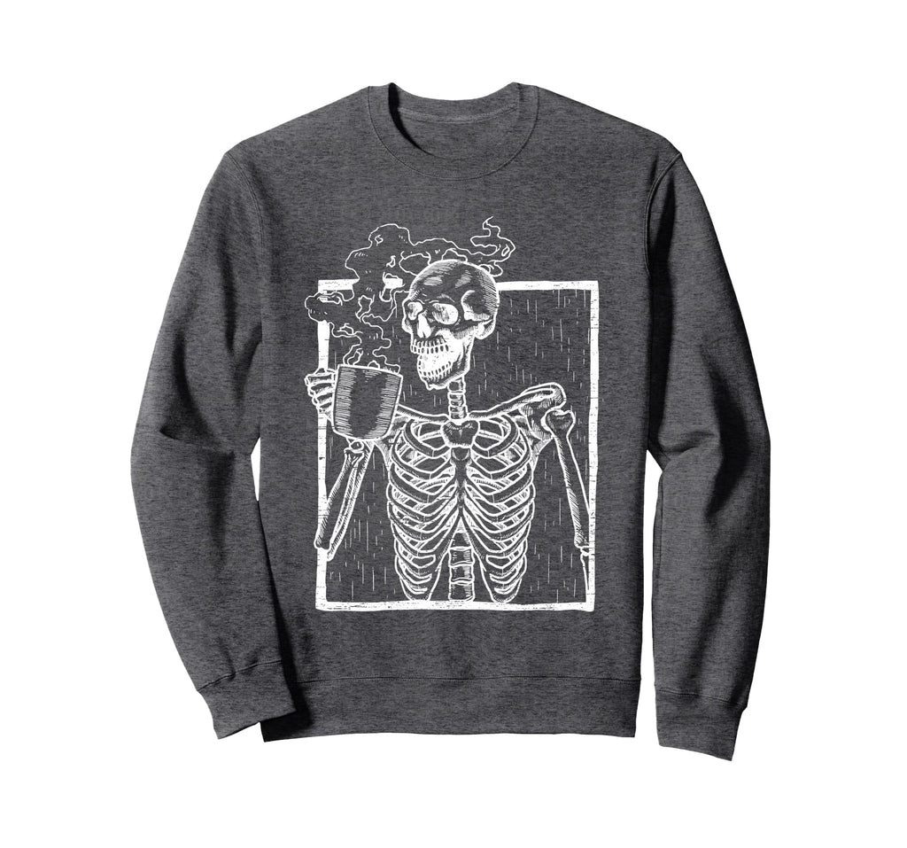 Distressed Skeleton Smiling Sweatshirt - Fun Novelty Design for Adults - T-Shirt, Sweatshirt, Hoodie