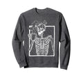 Distressed Skeleton Smiling Sweatshirt - Fun Novelty Design for Adults - T-Shirt, Sweatshirt, Hoodie