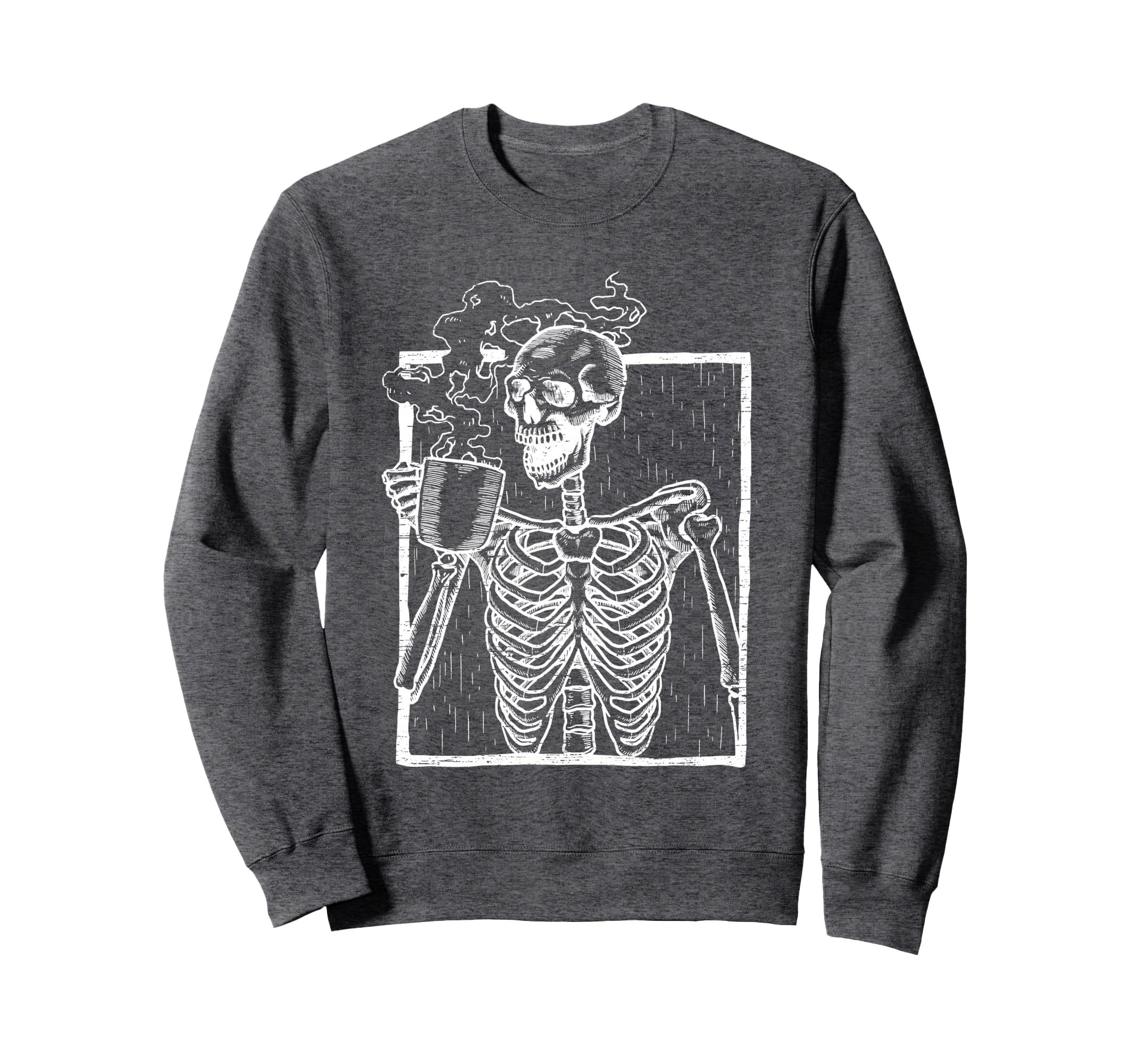 Distressed Skeleton Smiling Sweatshirt - Fun Novelty Design for Adults - T-Shirt, Sweatshirt, Hoodie
