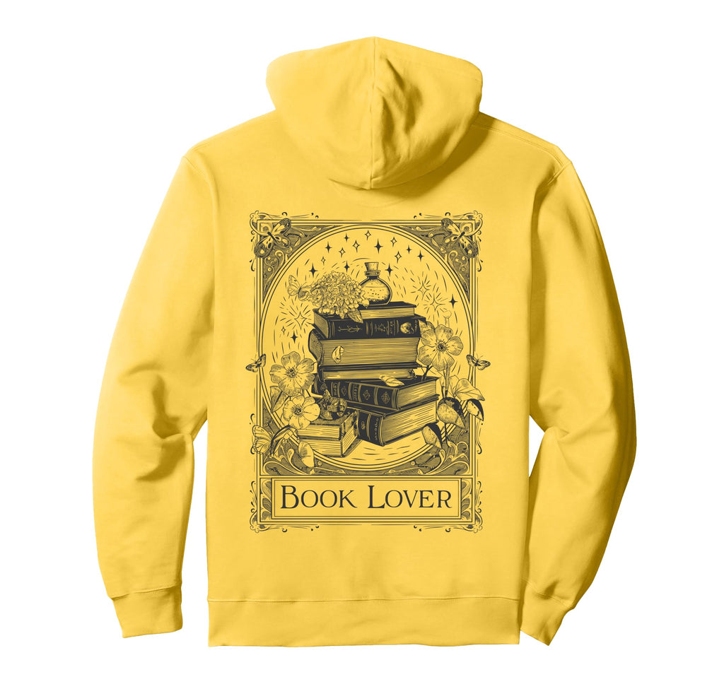 Book Lover Bibliophile Floral Gothic Hoodie - Minimalist Print for Adults - T-Shirt, Sweatshirt, Hoodie