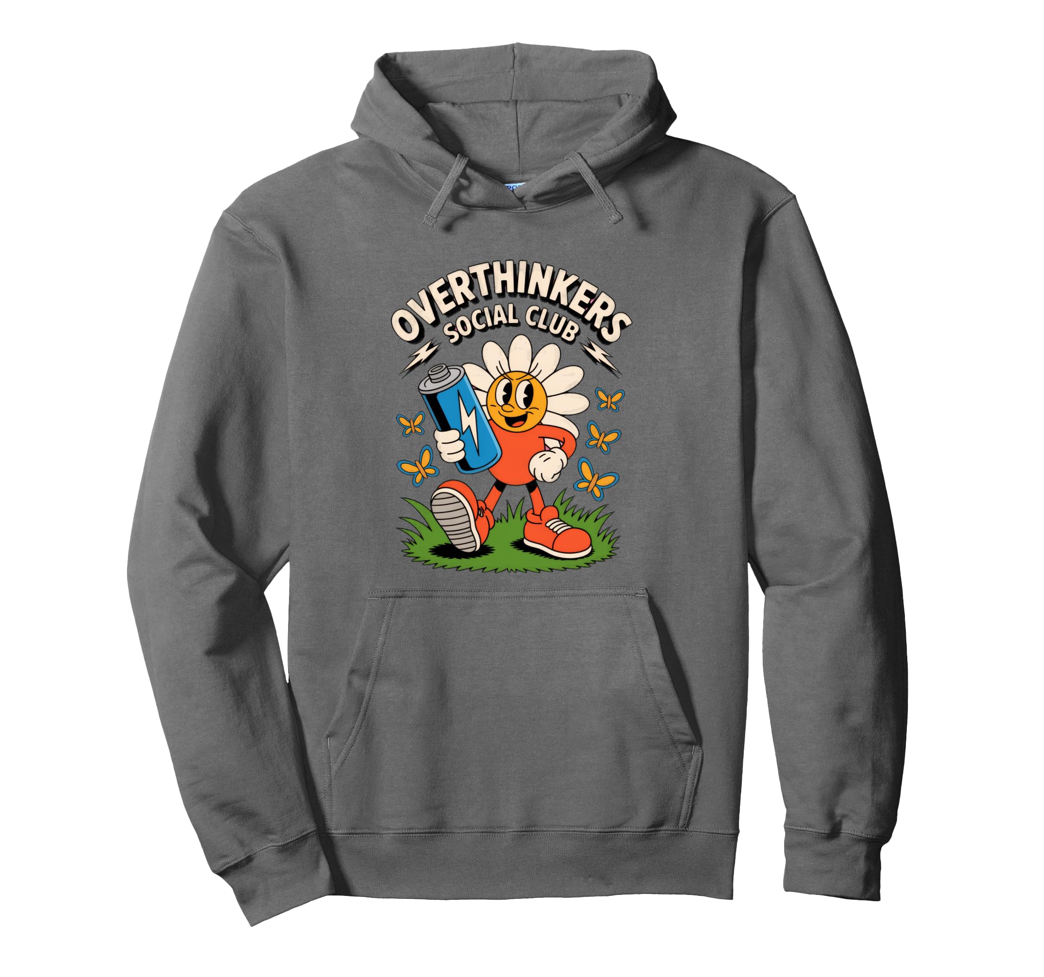 Overthinkers Social Club Fun Hoodie - Unique Graphic Men Women - T-Shirt, Sweatshirt, Hoodie