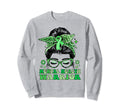 Groovy Messy Bun Leopard Green Sweatshirt - Unique Graphic Men Women - T-Shirt, Sweatshirt, Hoodie