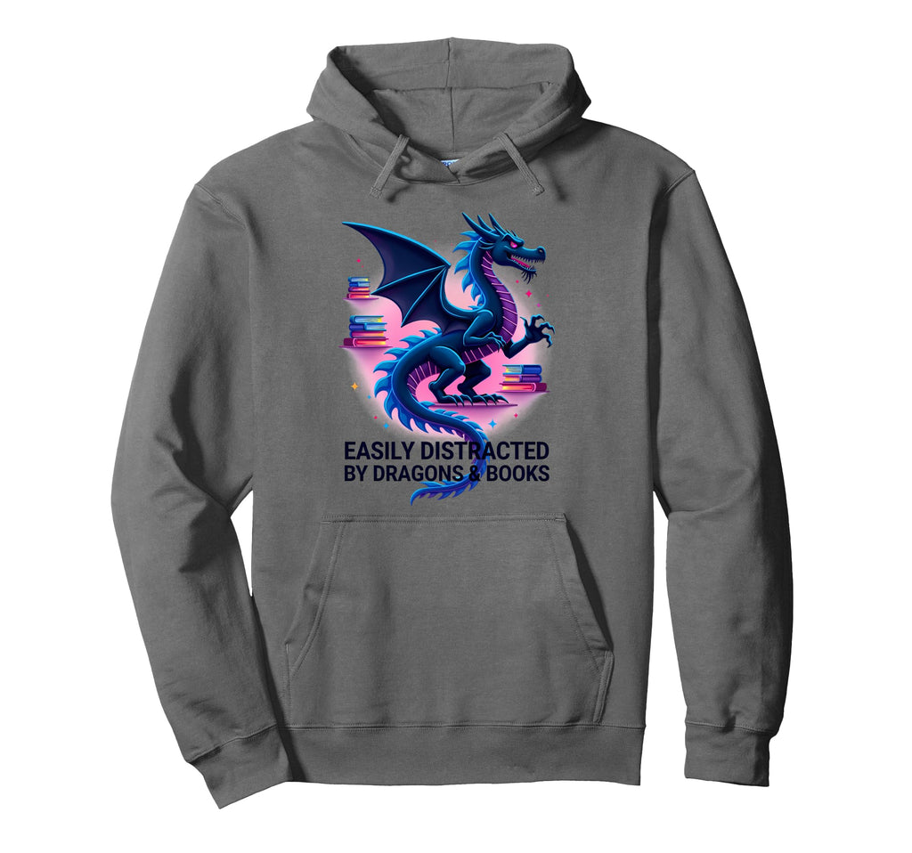 Reading Lover Easily Distracted Hoodie - Novelty Apparel for Adults - T-Shirt, Sweatshirt, Hoodie