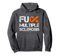 Fuck Multiple Sclerosis Ms Support Ribbon Hoodie - Graphic Print for Adults - T-Shirt, Sweatshirt, Hoodie
