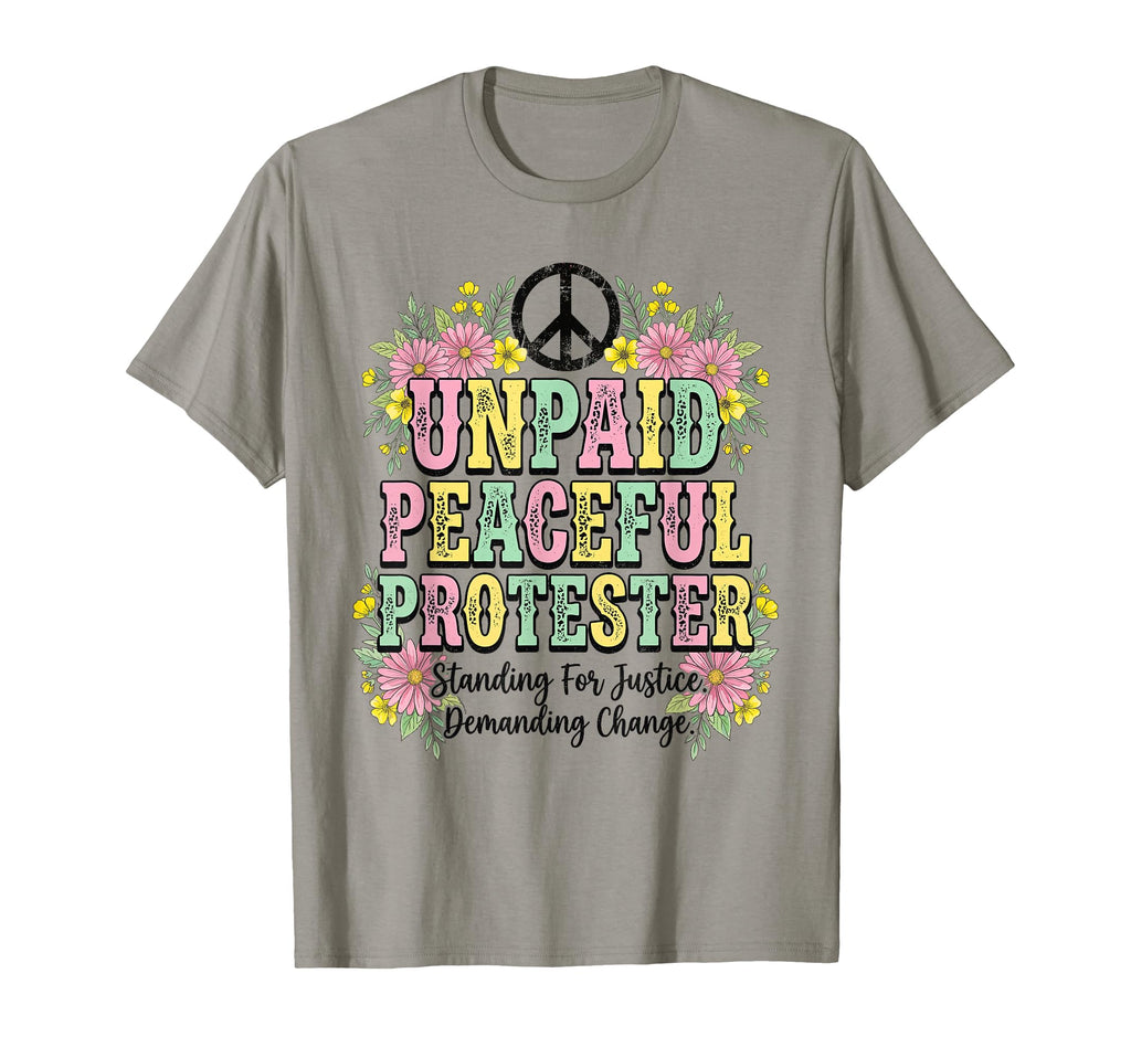 Unpaid Peaceful Protester Floral Leopard T-Shirt - Streetwear Style Unisex - T-Shirt, Sweatshirt, Hoodie