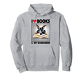 I Love Books And My Doberman Pinscher Hoodie - Minimalist Print Men Women - T-Shirt, Sweatshirt, Hoodie
