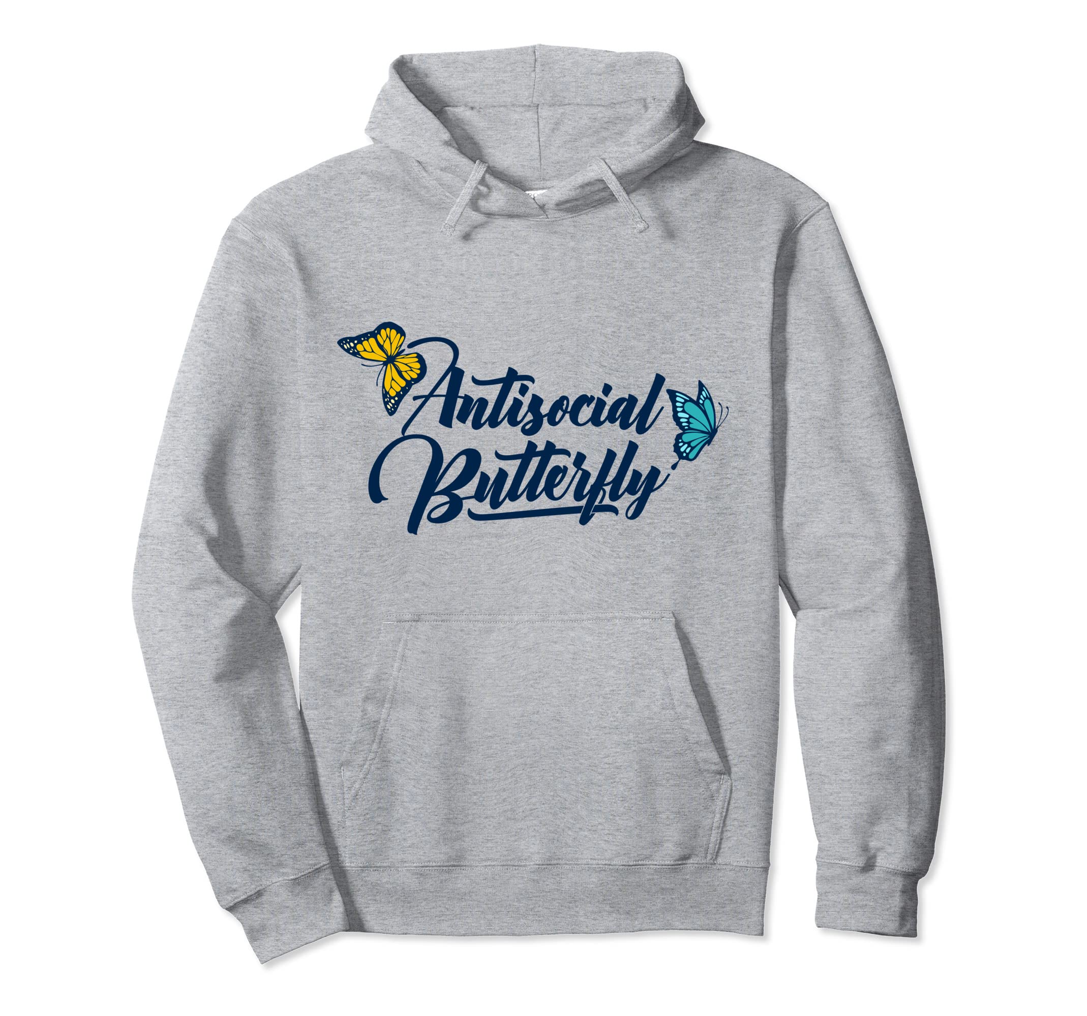 Antisocial Butterfly Insect Monarch Hoodie - Casual Everyday Wear Unisex - T-Shirt, Sweatshirt, Hoodie
