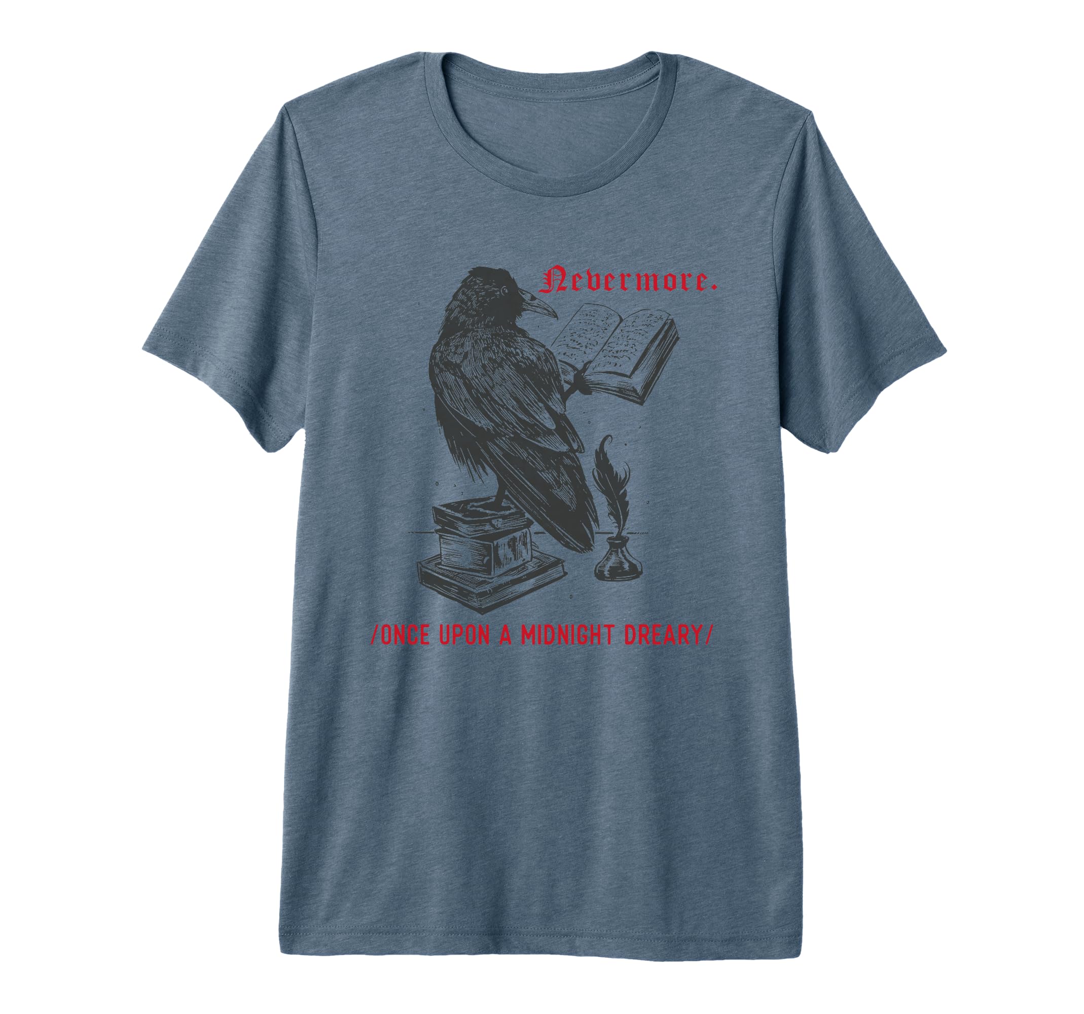 Raven Edgar Allen Poe Literature Tri Blend T-Shirt - Graphic Print Unisex - T-Shirt, Sweatshirt, Hoodie
