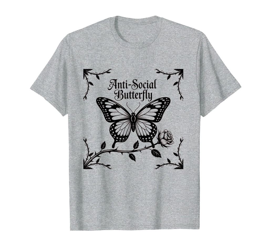 Gothic Aesthetic Antisocial Butterfly T-Shirt - Trendy Graphic for Adults - T-Shirt, Sweatshirt, Hoodie