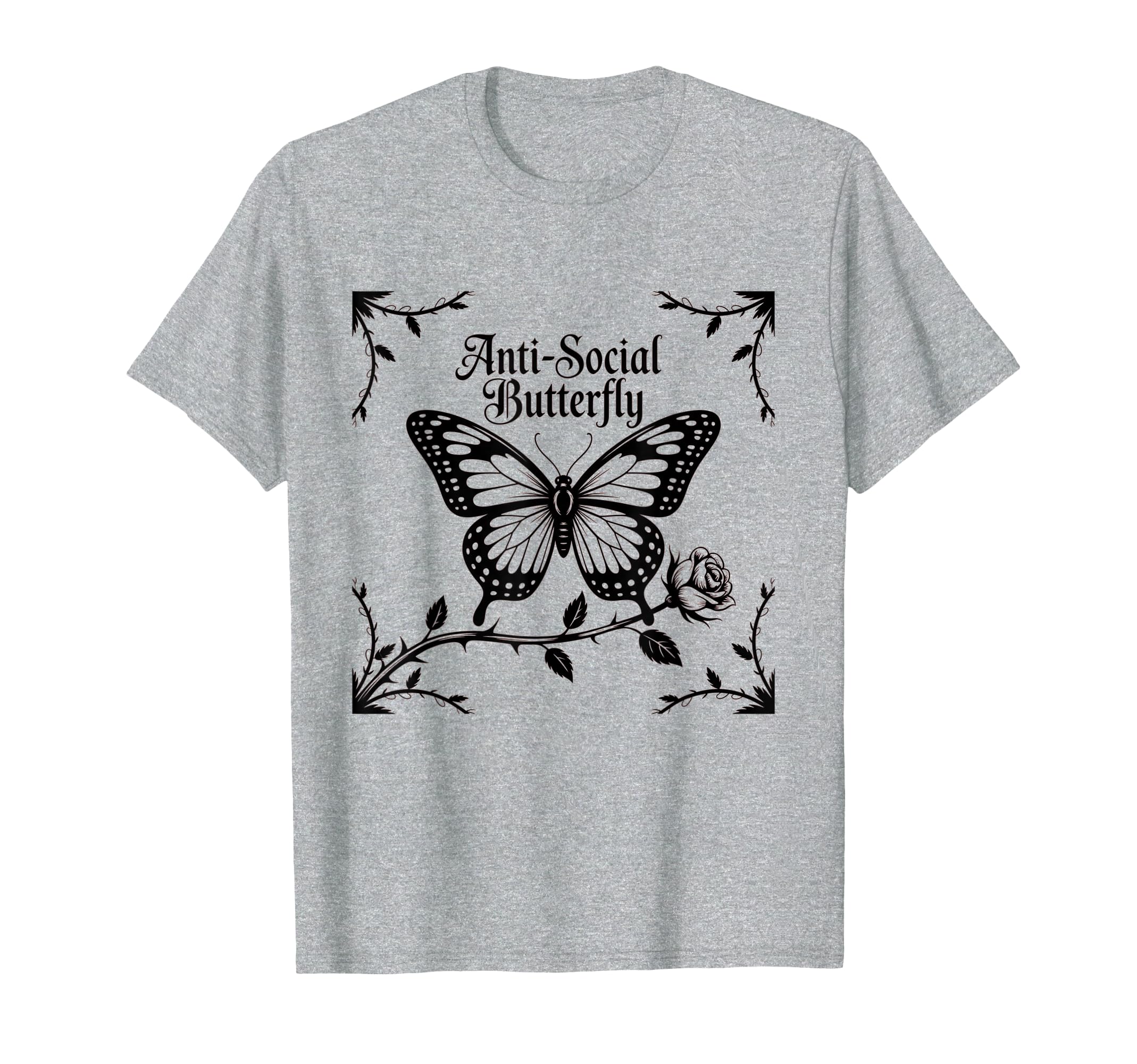 Gothic Aesthetic Antisocial Butterfly T-Shirt - Trendy Graphic for Adults - T-Shirt, Sweatshirt, Hoodie