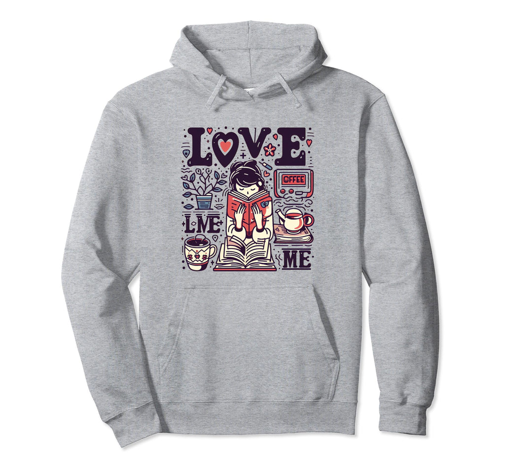 Alone Read Book Enjoy Drink Coffee Leave Hoodie - Minimalist Print Unisex - T-Shirt, Sweatshirt, Hoodie