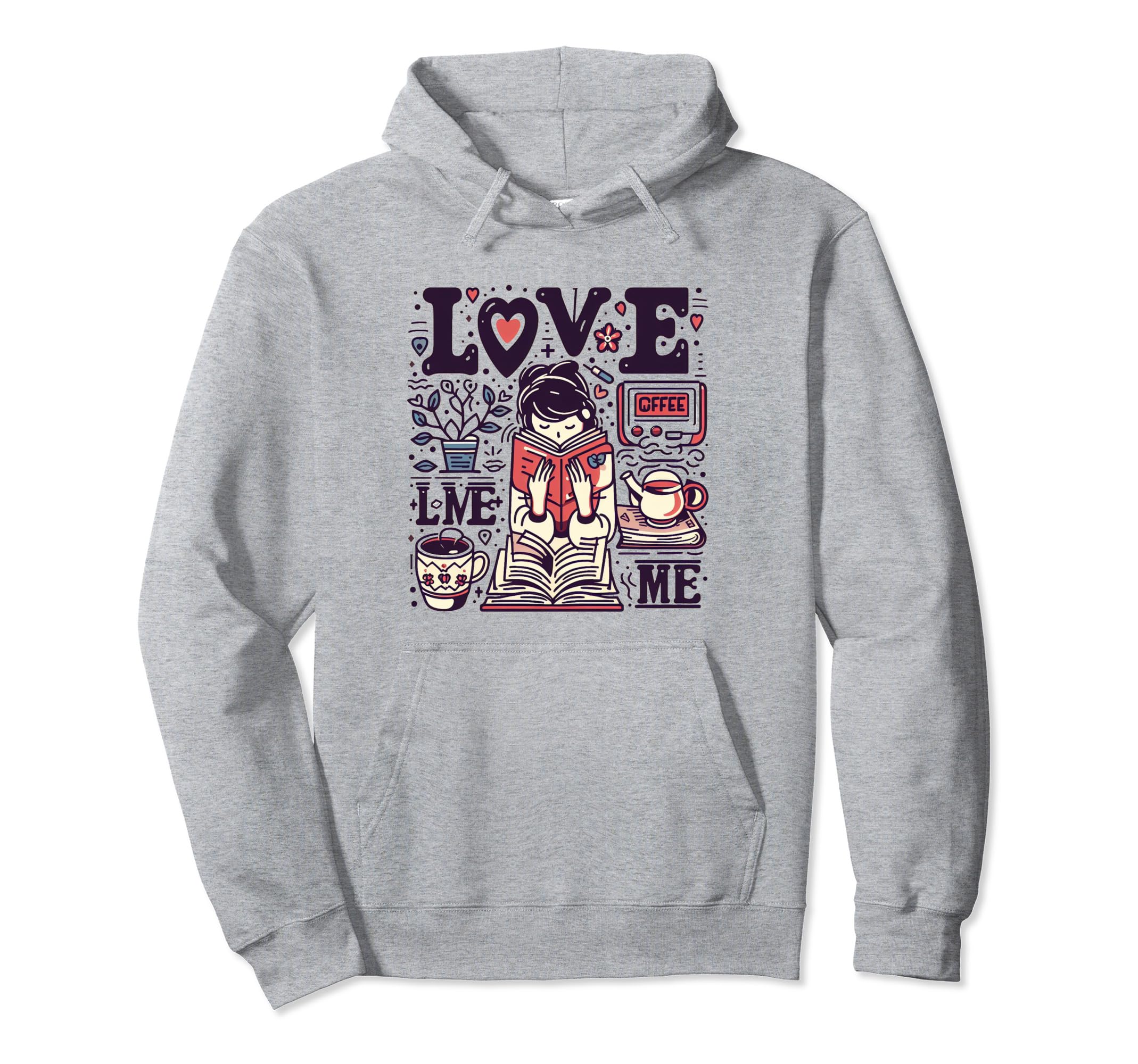 Alone Read Book Enjoy Drink Coffee Leave Hoodie - Minimalist Print Unisex - T-Shirt, Sweatshirt, Hoodie