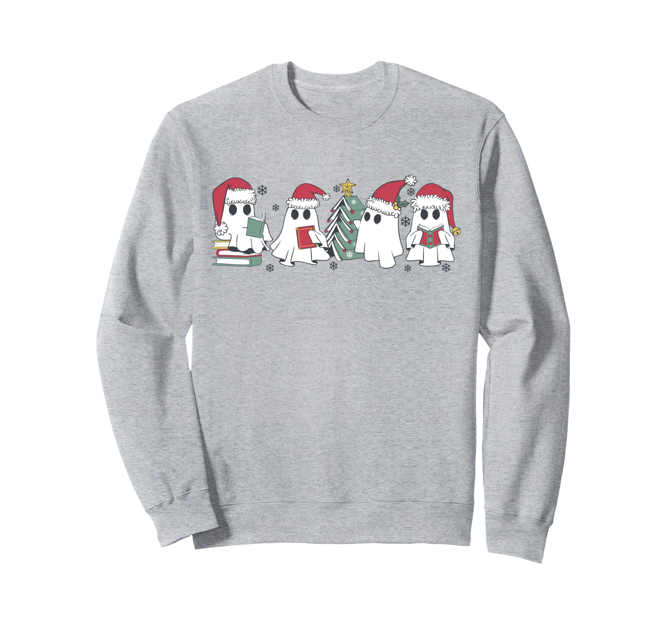 Read More Books Ghost Santa Hat Sweatshirt - Custom Art Print Men Women - T-Shirt, Sweatshirt, Hoodie