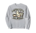 Coffee Cats And Book Reader Book Sweatshirt - Minimalist Print Men Women - T-Shirt, Sweatshirt, Hoodie