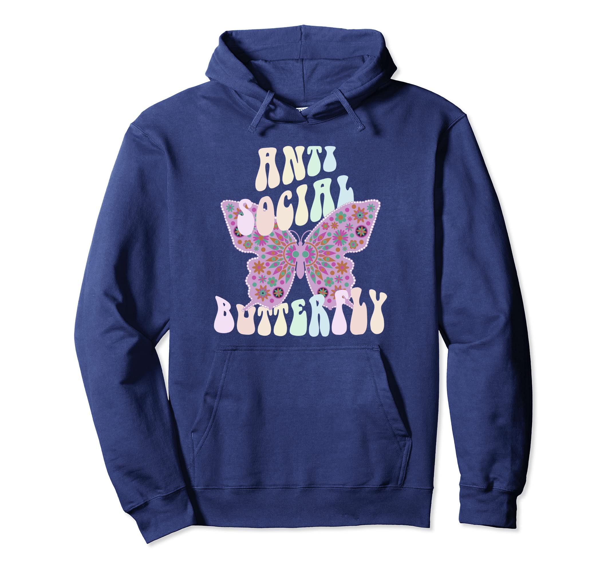 Funny Anti Social Butterfly Club Shy Hoodie - Trendy Graphic Men Women - T-Shirt, Sweatshirt, Hoodie