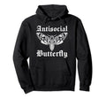 Antisocial Butterfly Introvert Skull Hoodie - Streetwear Style for Adults - T-Shirt, Sweatshirt, Hoodie