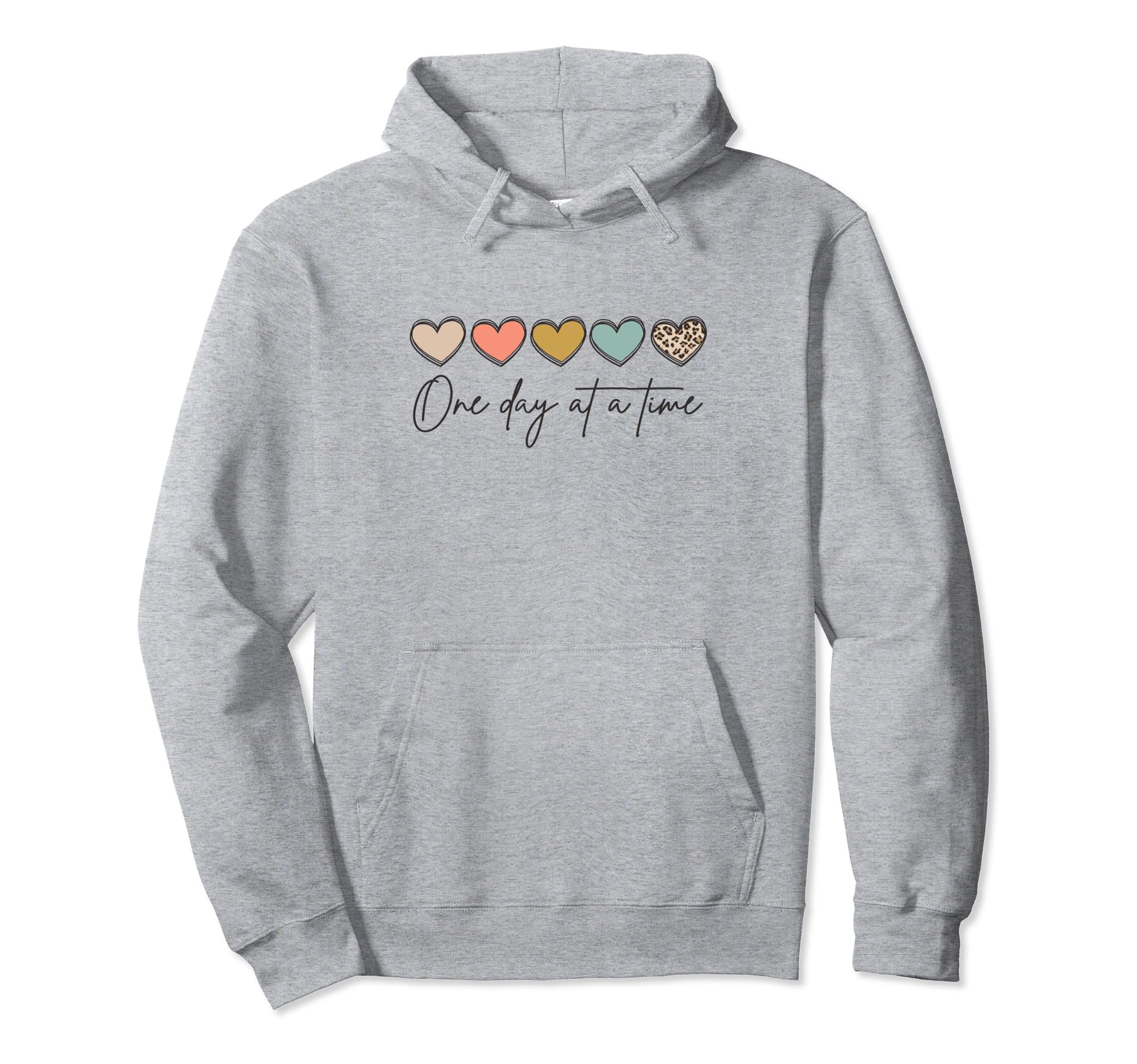 One Day Time Colorful Hearts Mental Hoodie - Trendy Graphic for Adults - T-Shirt, Sweatshirt, Hoodie