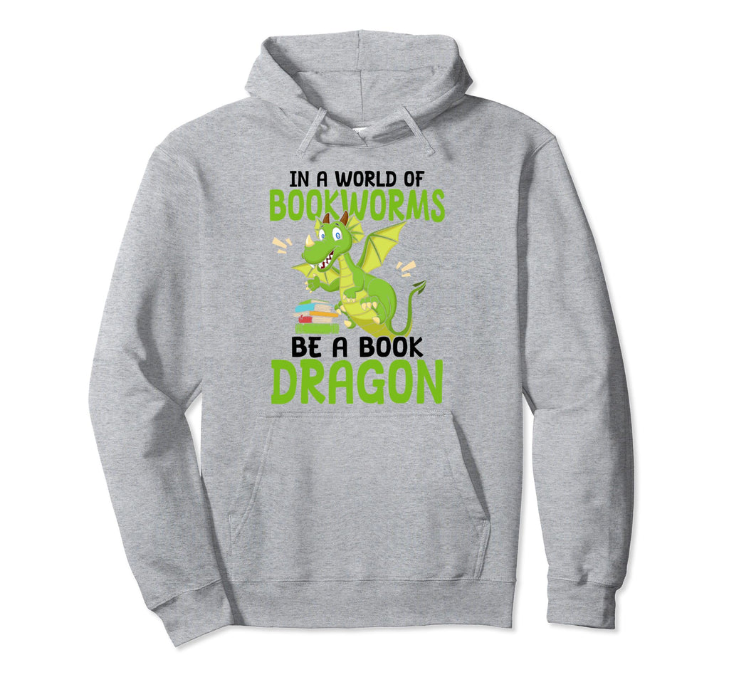 World Bookworms Be Book Dragon Hoodie - Aesthetic Graphic Unisex - T-Shirt, Sweatshirt, Hoodie