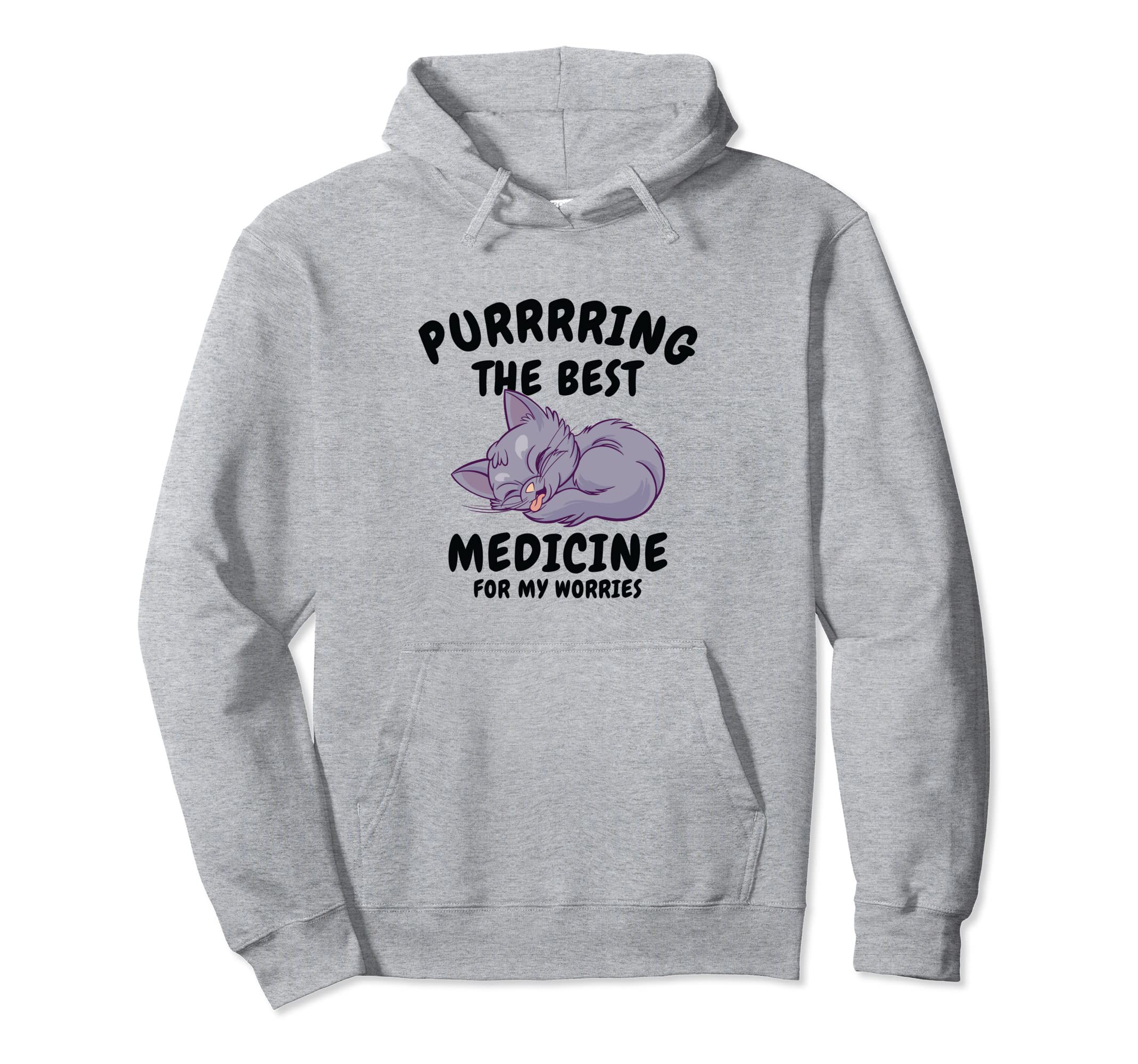 Purring Cat Positivity Cat Lover Self Hoodie - Novelty Apparel Men Women - T-Shirt, Sweatshirt, Hoodie