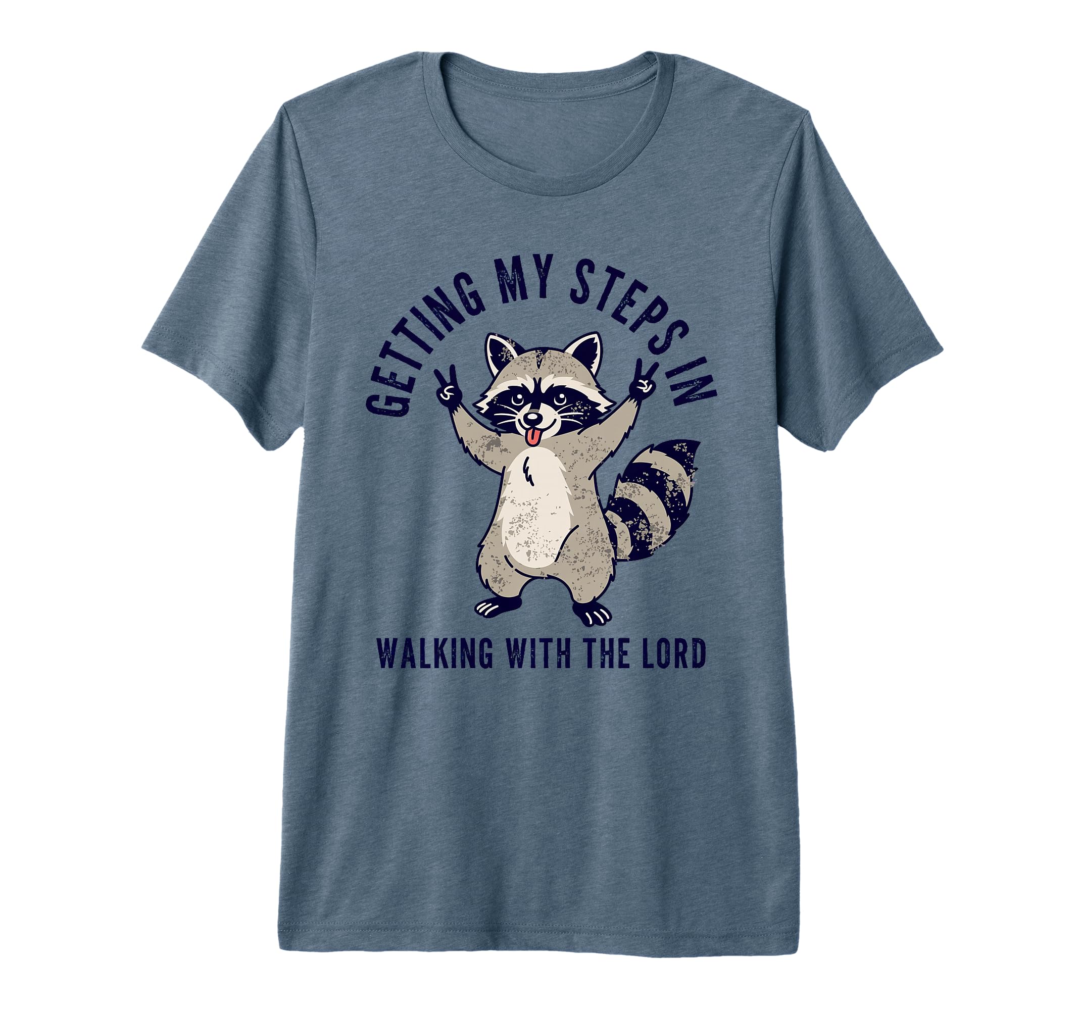 Getting My Steps Walking Lord Raccoon Tri T-Shirt - Unique Graphic Unisex - T-Shirt, Sweatshirt, Hoodie