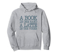 Book One Hand Latte Other Coffee Hoodie - Fun Novelty Design Men Women - T-Shirt, Sweatshirt, Hoodie