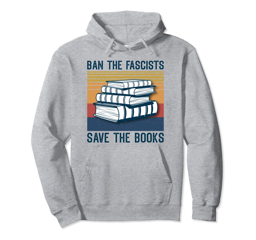 Ban Fascists Save Books Worm Nerd Hoodie - Custom Art Print Men Women - T-Shirt, Sweatshirt, Hoodie