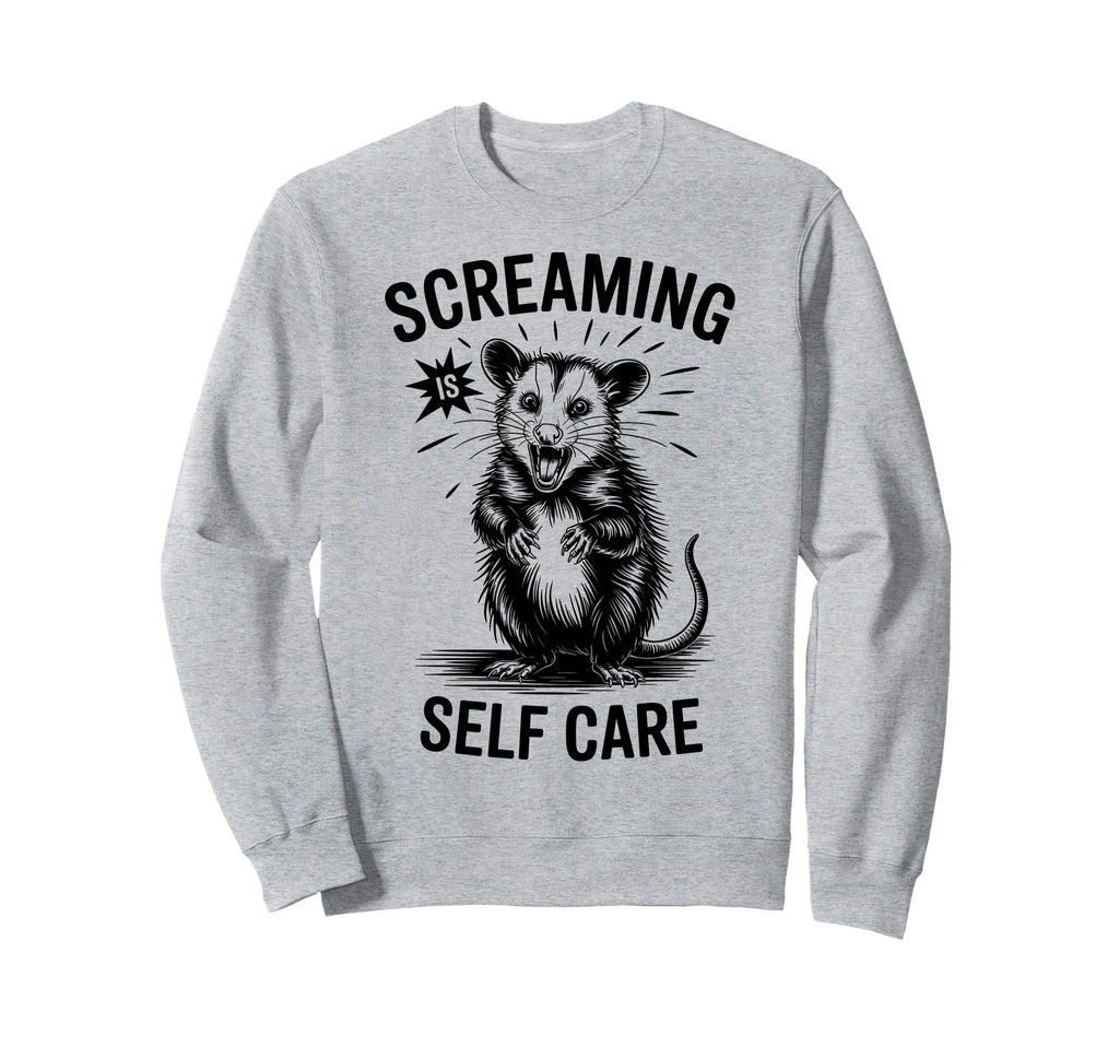 Funny Opossum Raccoon Screaming Is Sweatshirt - Custom Art Print Men Women - T-Shirt, Sweatshirt, Hoodie