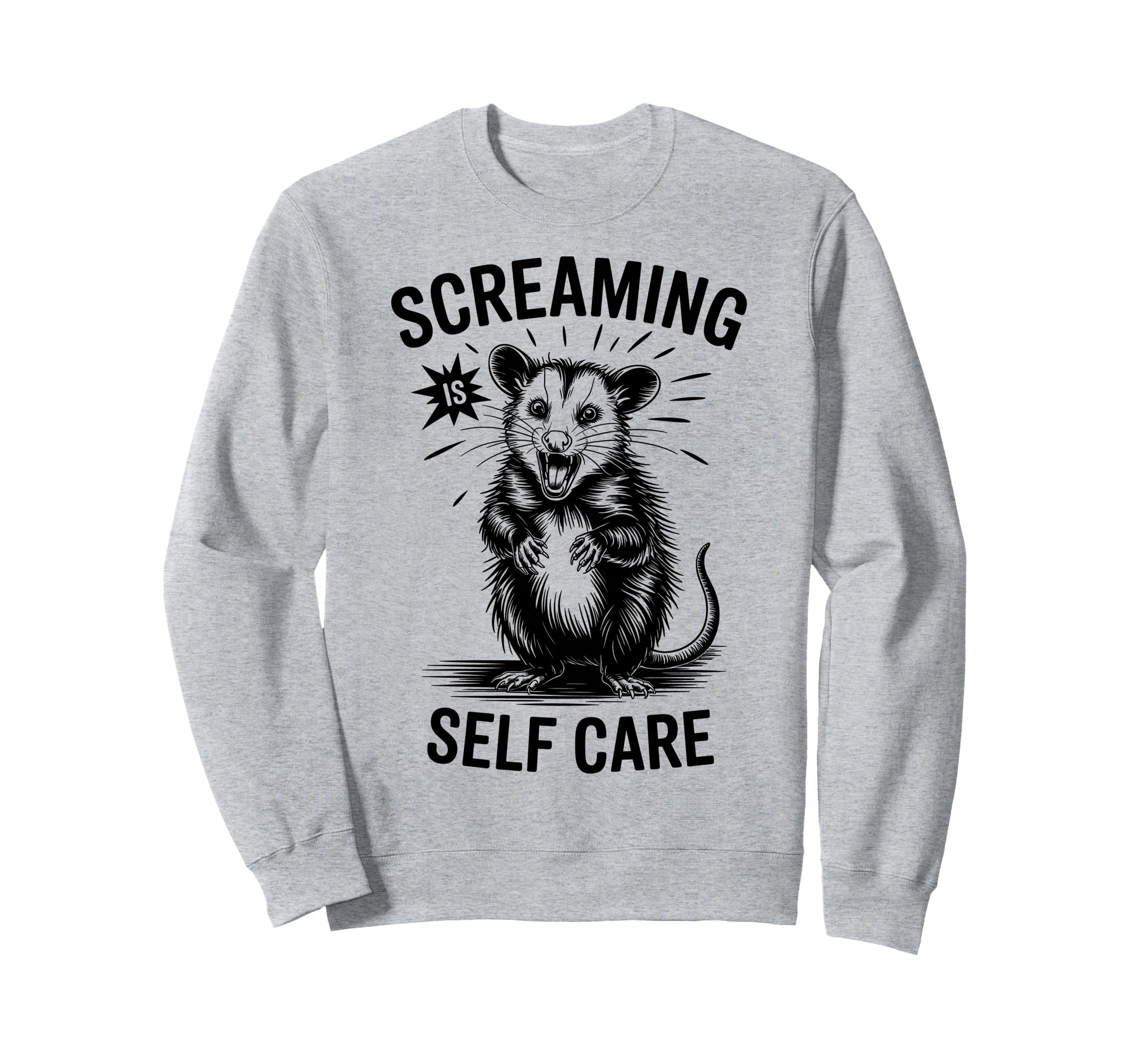 Funny Opossum Raccoon Screaming Is Sweatshirt - Custom Art Print Men Women - T-Shirt, Sweatshirt, Hoodie