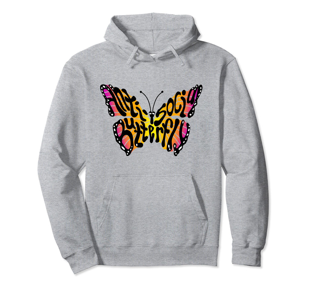 Anti Social Butterfly Beautiful Hoodie - Trendy Graphic for Adults - T-Shirt, Sweatshirt, Hoodie