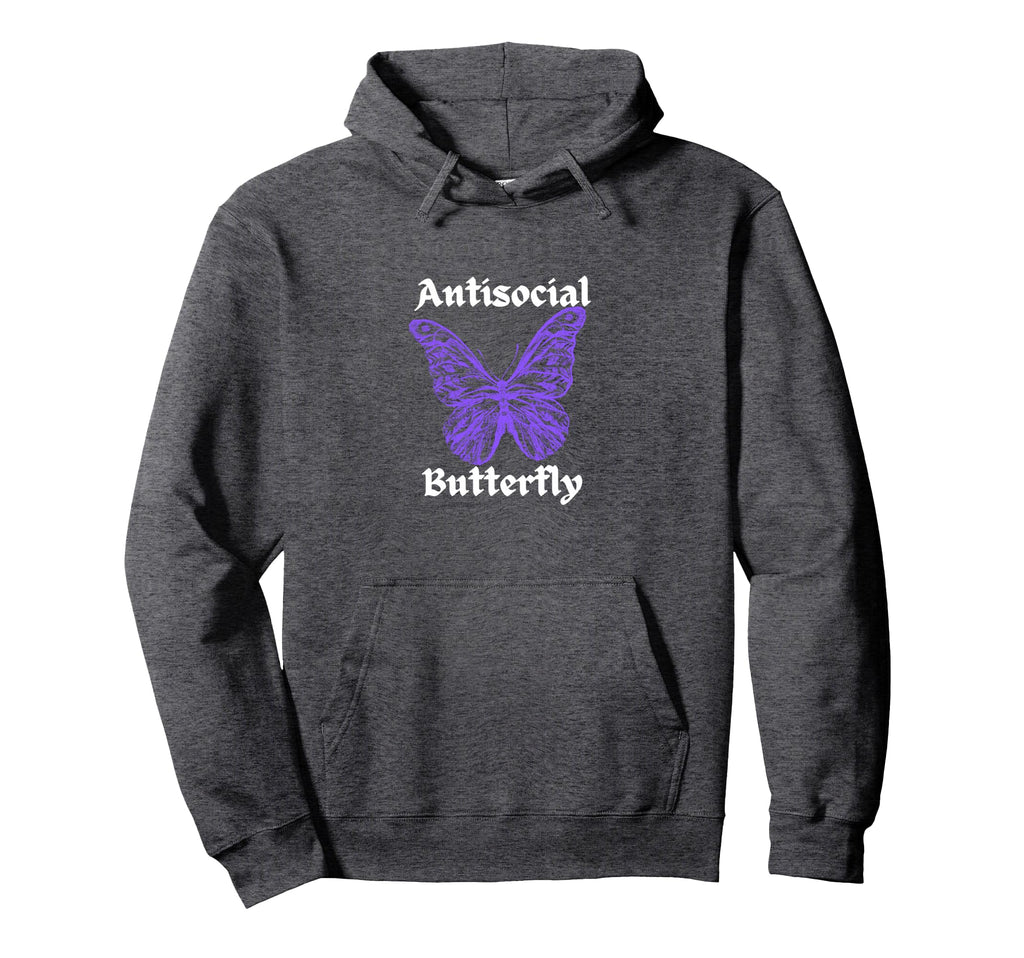 Antisocial Butterfly Hoodie - Aesthetic Graphic Men Women - T-Shirt, Sweatshirt, Hoodie