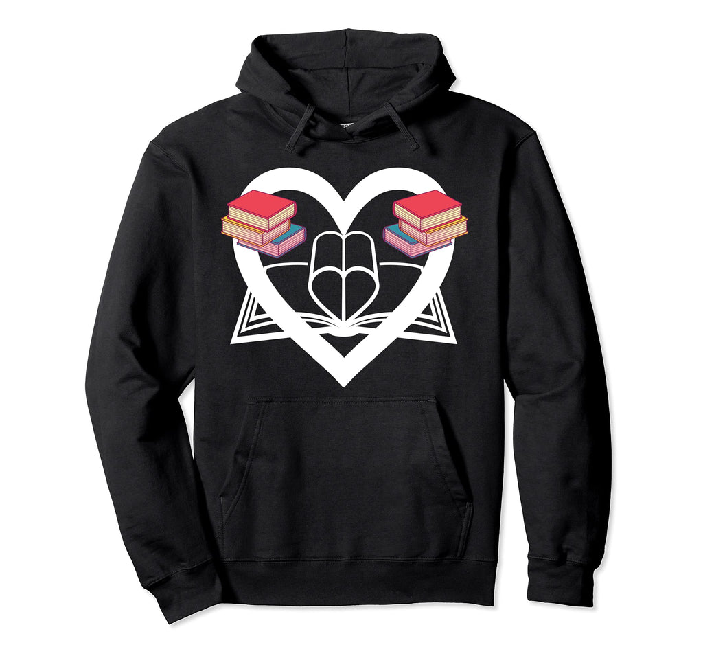 Book Reading Nerd Heart Bookworm Hoodie - Casual Everyday Wear for Adults - T-Shirt, Sweatshirt, Hoodie