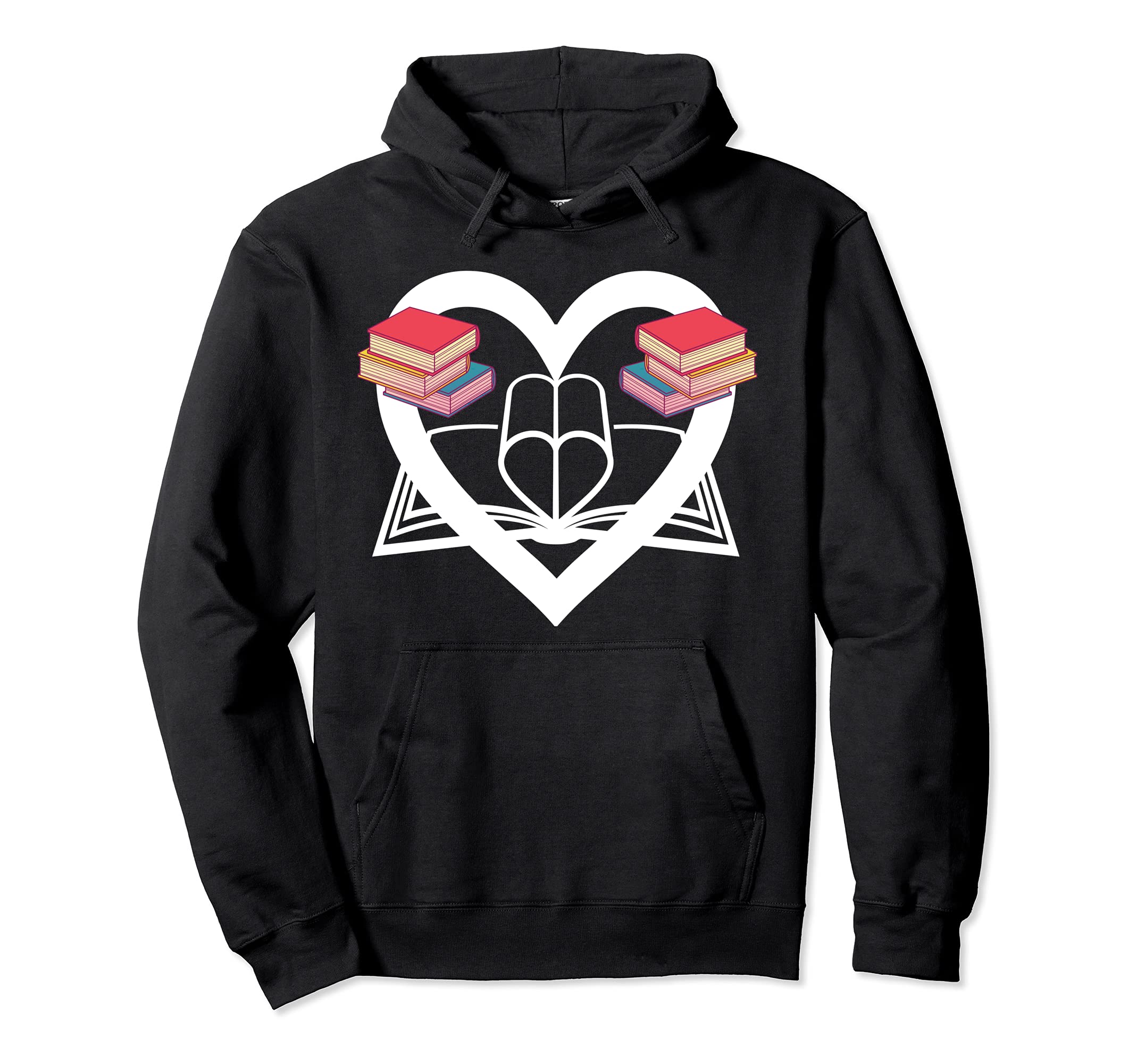 Book Reading Nerd Heart Bookworm Hoodie - Casual Everyday Wear for Adults - T-Shirt, Sweatshirt, Hoodie