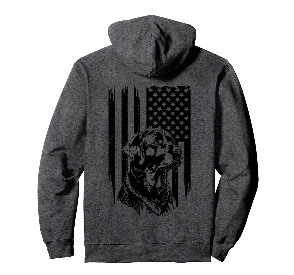 American Flag Labrador Retriever Dog Hoodie - Novelty Apparel Unisex - T-Shirt, Sweatshirt, Hoodie