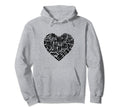Heart Library Books Book Reading Hoodie - Custom Art Print for Adults - T-Shirt, Sweatshirt, Hoodie