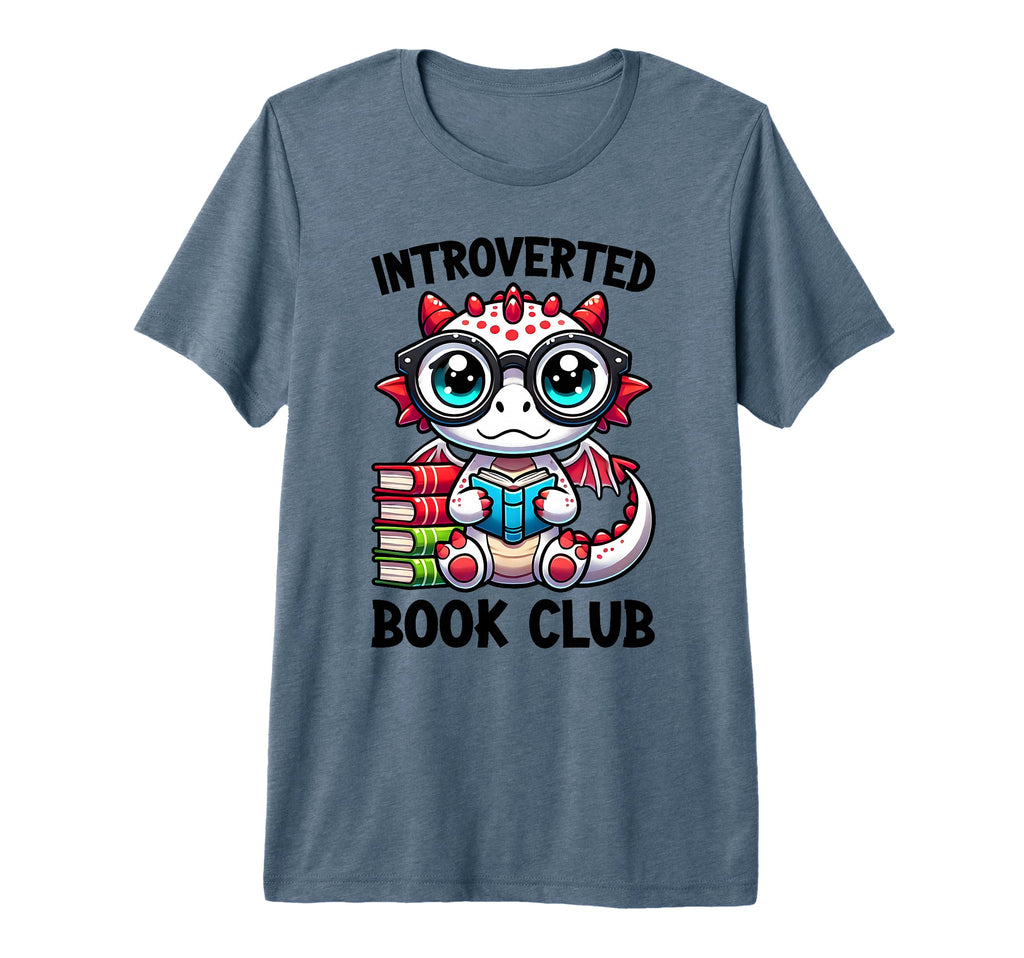 Introverted Book Club Reading Lover Dragon T-Shirt - Trendy Graphic Unisex - T-Shirt, Sweatshirt, Hoodie