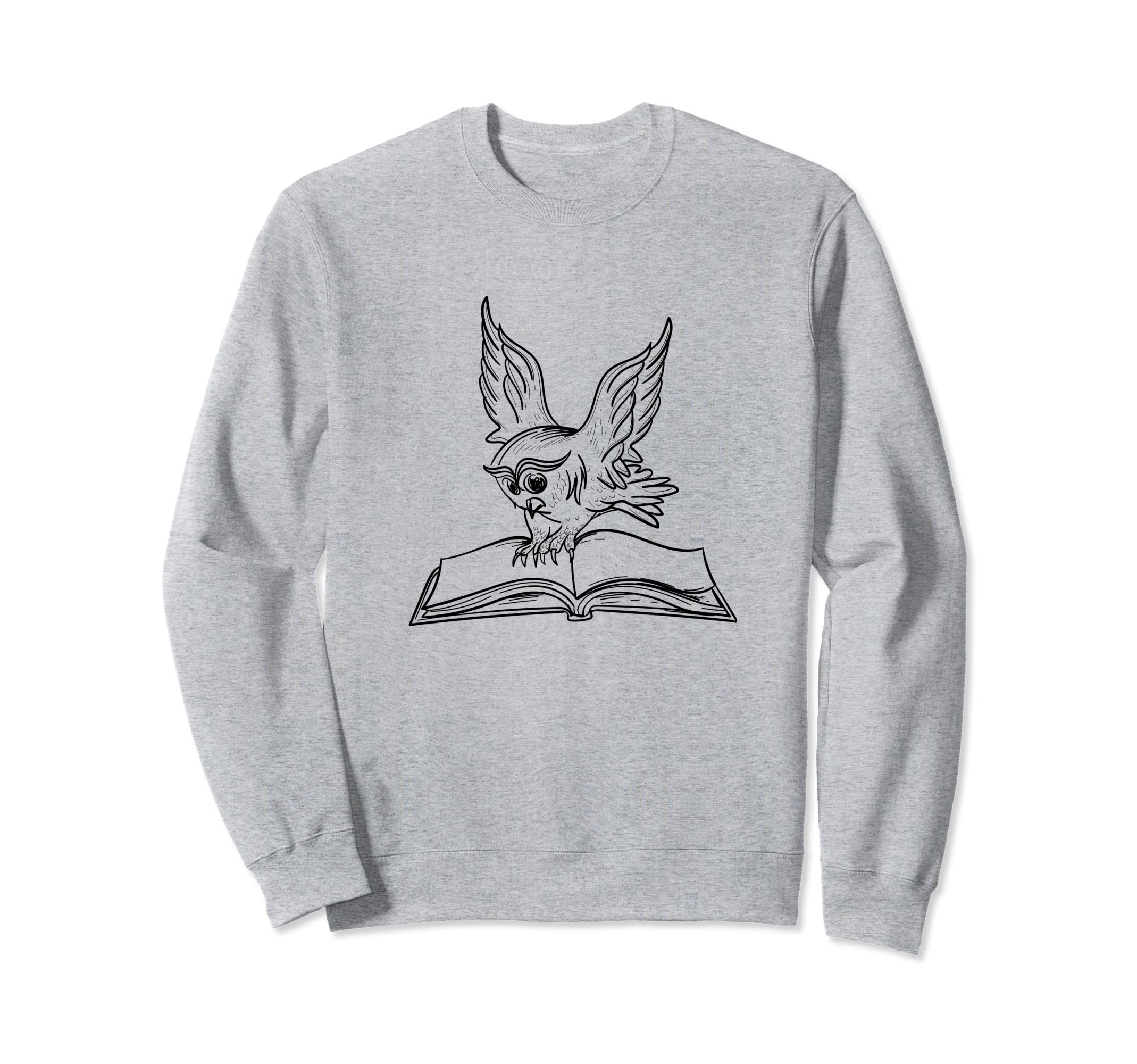 Owls And Books Reading Forest Animal Sweatshirt - Custom Art Print Unisex - T-Shirt, Sweatshirt, Hoodie