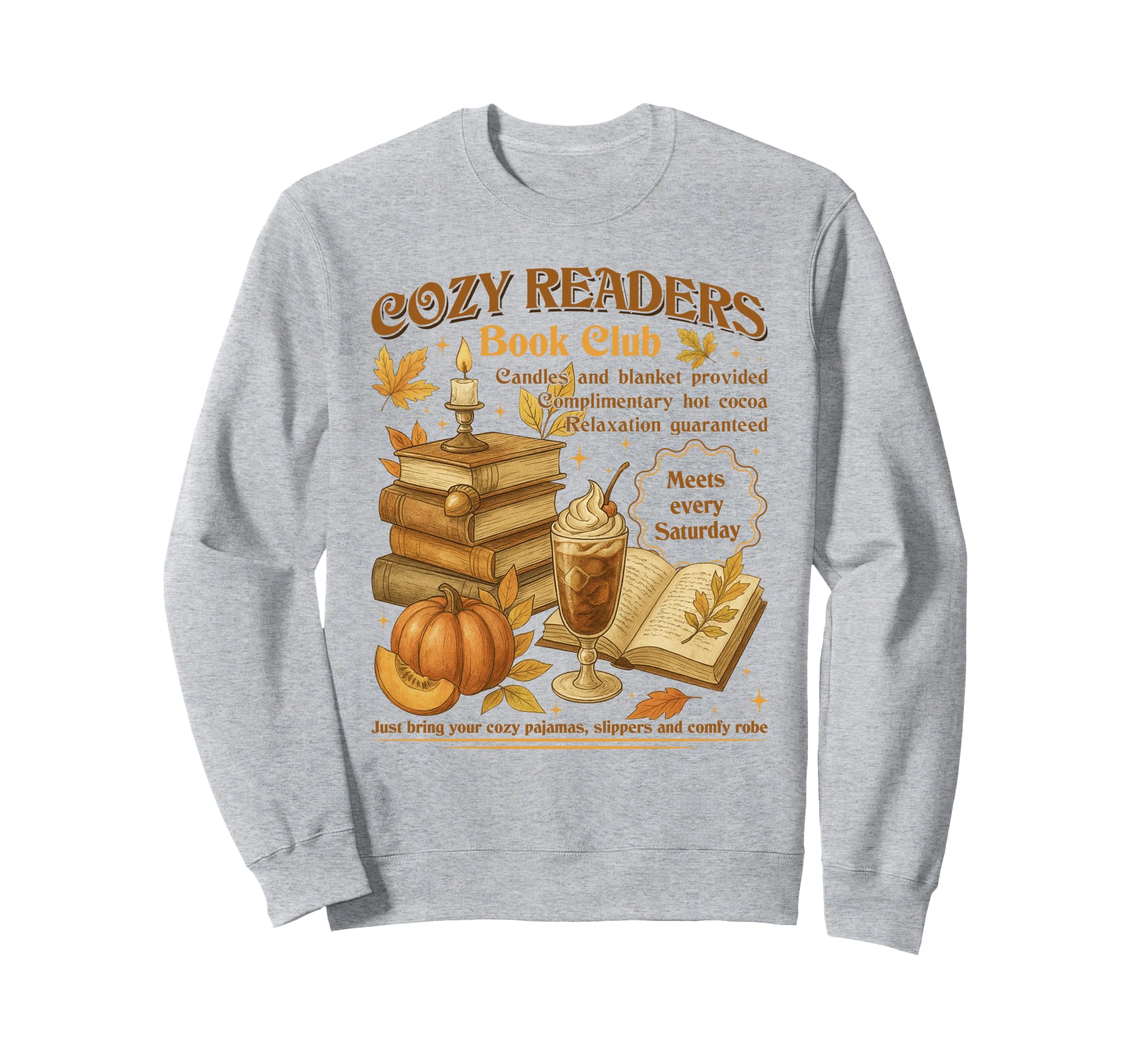 Cozy Readers Book Club Coffee Sweatshirt - Custom Art Print for Adults - T-Shirt, Sweatshirt, Hoodie