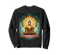 Stained Glass Buddha Zen Buddhism Sweatshirt - Fun Novelty Design Unisex - T-Shirt, Sweatshirt, Hoodie