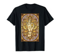 Meditation Hand Lotus Stained Glass T-Shirt - Unique Graphic Men Women - T-Shirt, Sweatshirt, Hoodie