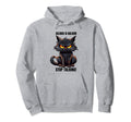 Sarcastic Black Cat Antisocial Hoodie - Casual Everyday Wear Unisex - T-Shirt, Sweatshirt, Hoodie