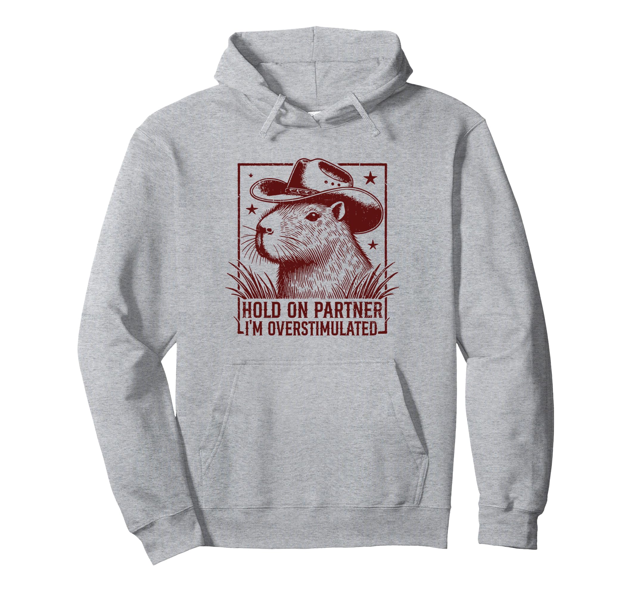 Funny Cowboy Capybara Hold Partner Im Hoodie - Aesthetic Graphic Men Women - T-Shirt, Sweatshirt, Hoodie