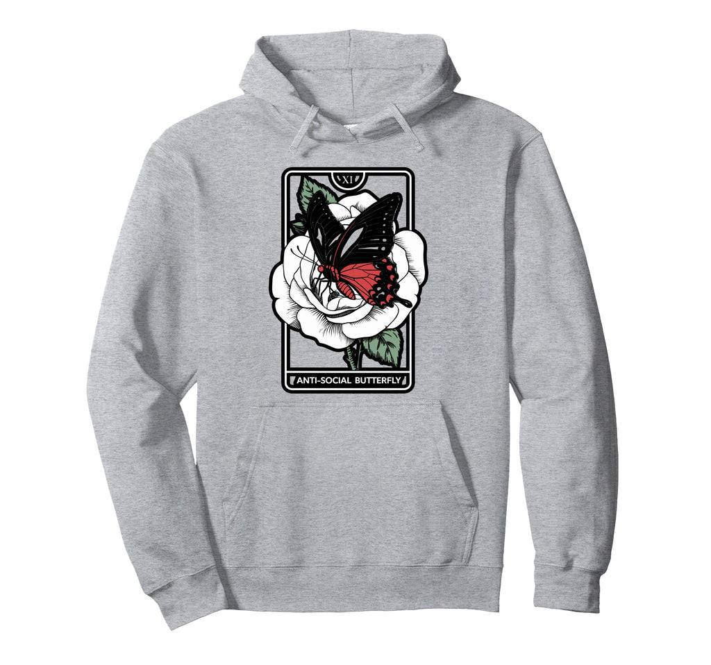 Anti Social Butterfly Gothic Tarot Hoodie - Trendy Graphic Men Women - T-Shirt, Sweatshirt, Hoodie
