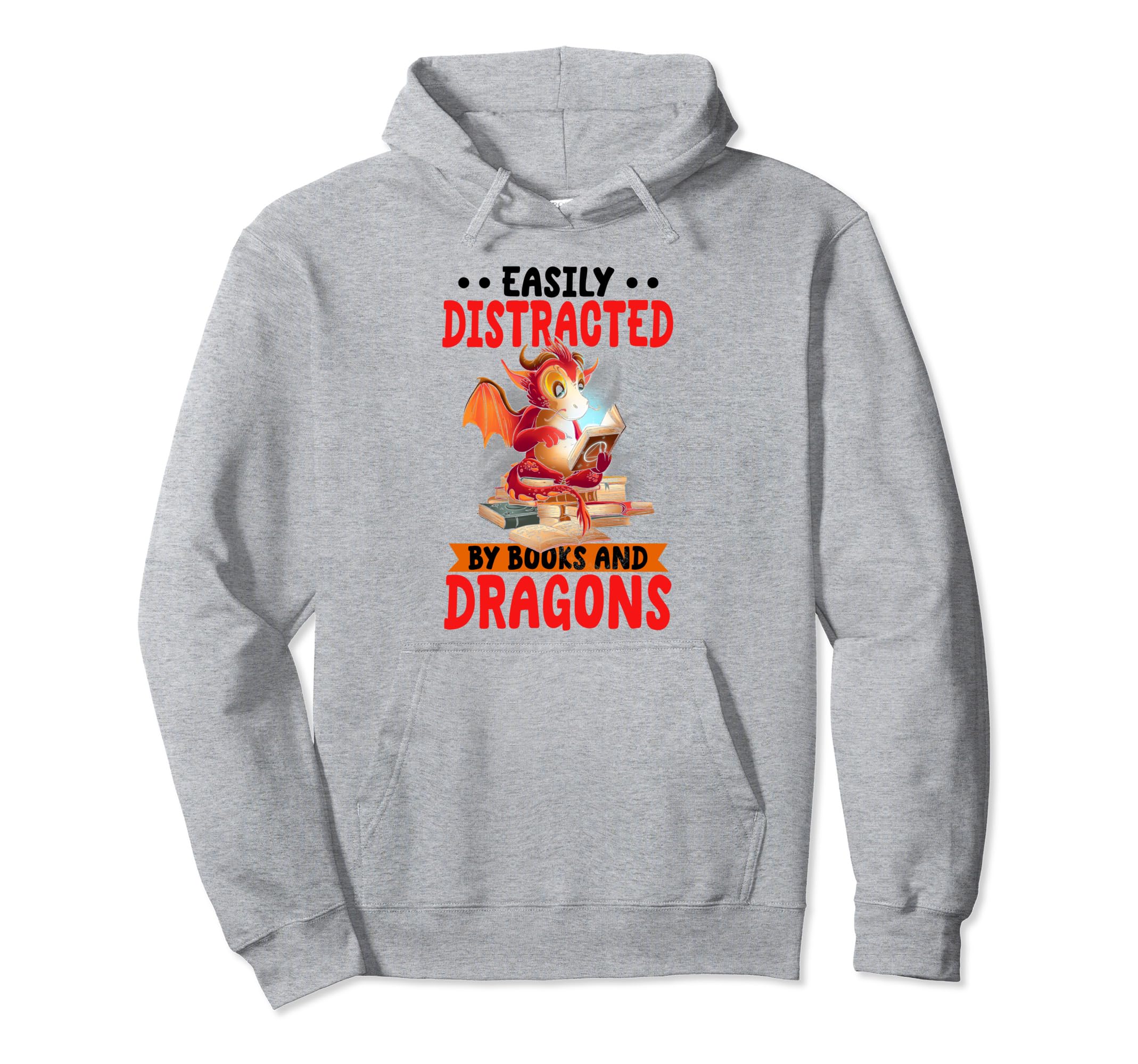 Book Nerd Easily Distracted Books Hoodie - Fun Novelty Design Men Women - T-Shirt, Sweatshirt, Hoodie