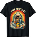 Stay Positive Funny Shark 80s Retro Distressed Motivational T-Shirt Unisex T-shirt, Sweatshirt, Hoodie, Long Sleeve Tee - T-Shirt, Sweatshirt, Hoodie