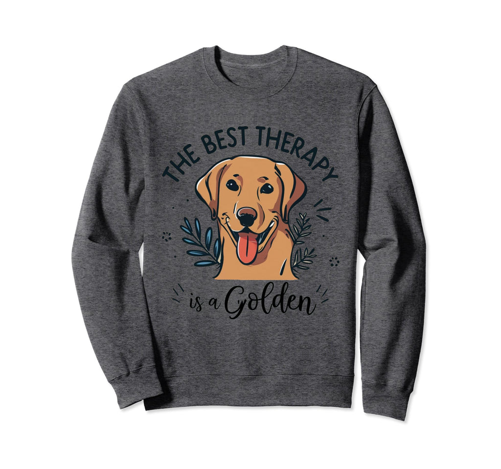 Best Therapy Is Golden Retriever Sweatshirt - Minimalist Print Men Women - T-Shirt, Sweatshirt, Hoodie