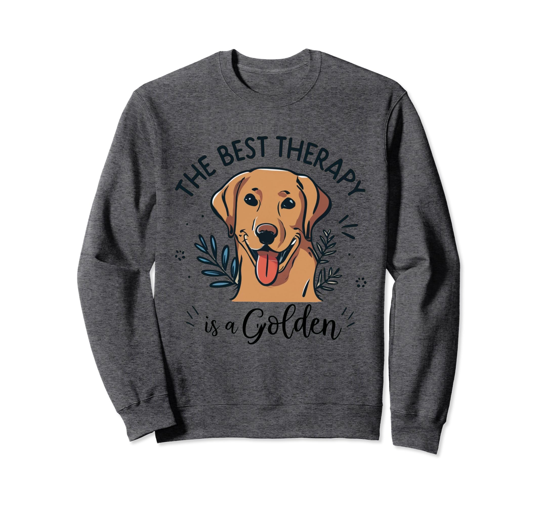 Best Therapy Is Golden Retriever Sweatshirt - Minimalist Print Men Women - T-Shirt, Sweatshirt, Hoodie